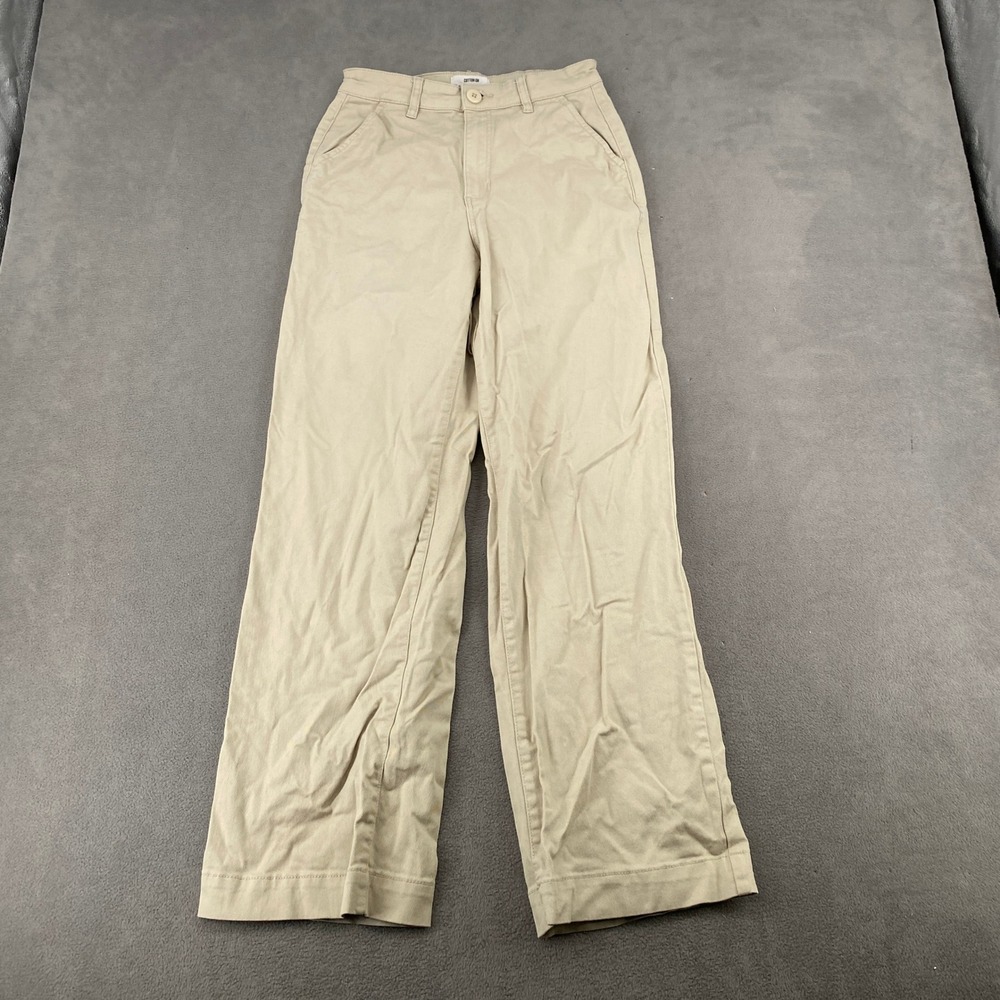 Cotton On Womens Khaki Tan Wide Leg High Rise Cotton Blend Pants Size 6 US 10 AU